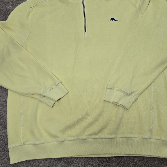 Tommy Bahama Tobago Bay Half Zip Sweatshirt Fresh Lemon Color  Size XXL Preppy - Picture 8 of 14